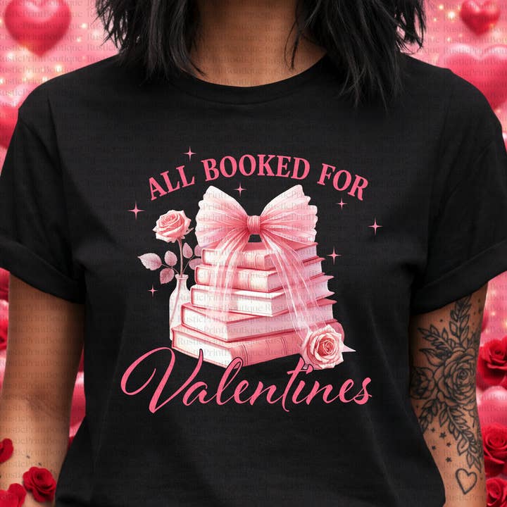 Valentine's Day Shirt Bookish Valentine's Day Tee for wholesale by RusticPrintStudio