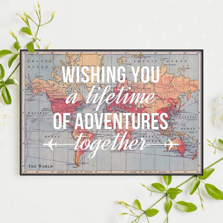 World Map Wedding Card for wholesale by Of Life & Lemons