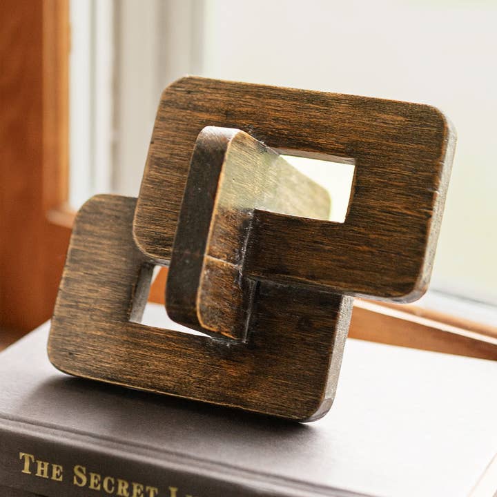 Landon Linked Rectangle Decorative Chain Accent Wood for wholesale by Foreside Home & Garden