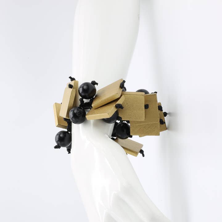 Jianhui London - Wholesale Armband met kralen - Vierkanten en ronde kralen op elastische armband0