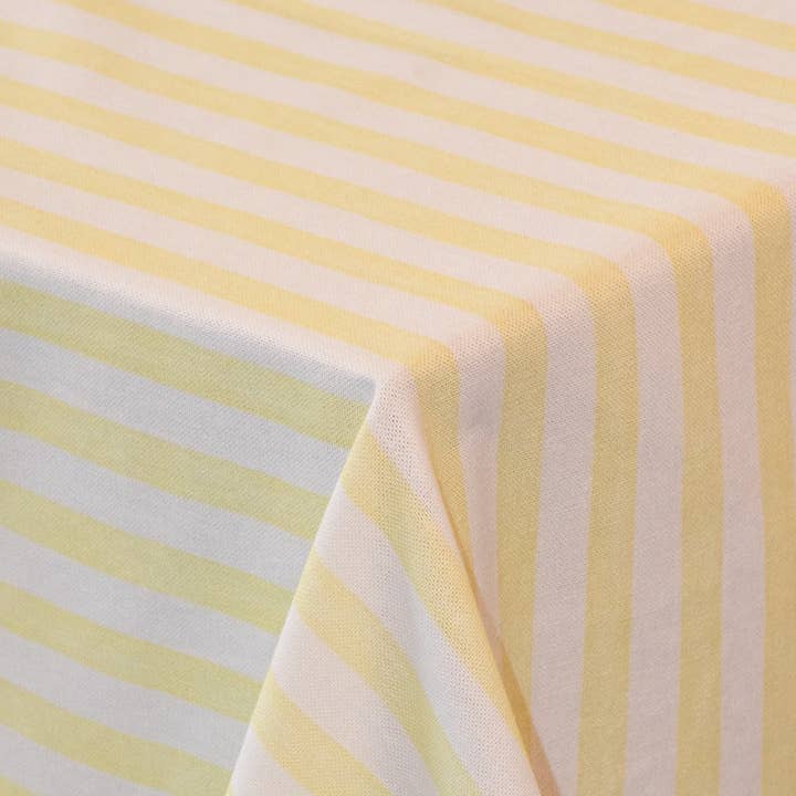Toalha de Mesa com Riscas Amarelo Creme de Manteiga por atacado de Ro’Table NYC