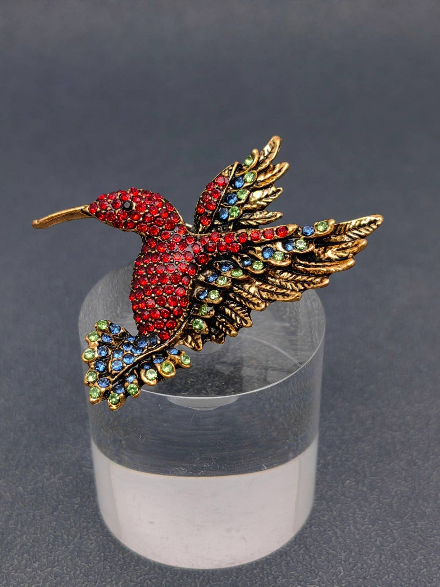 Mio Queena - Wholesale Brooch - Multi-color Rhinestone Hummingbird Brooch0
