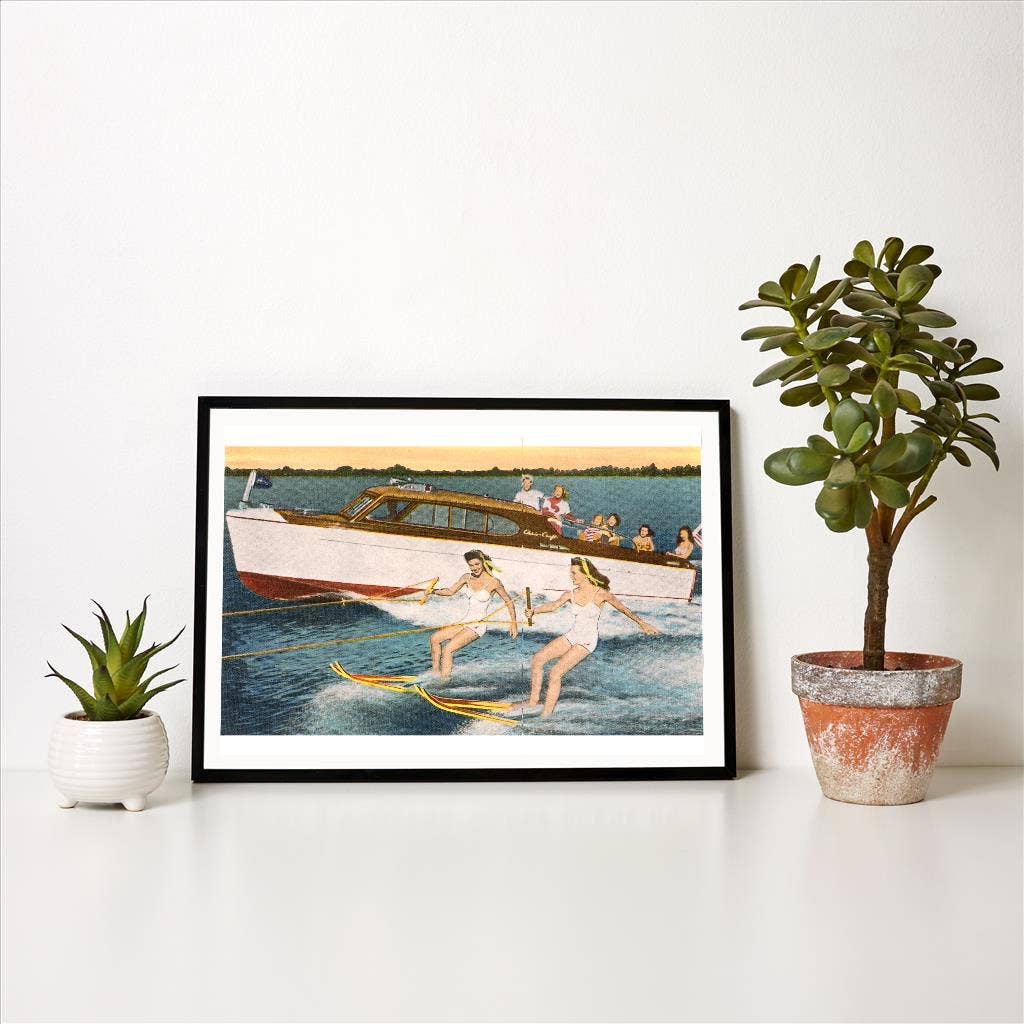 Found Image Press – wholesale Art print – Art Print BT-30 Women Water Skiing by Motorboat1