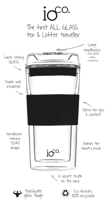 IOco Gift Designers - Wholesale Insulated mug/tumbler - IOco 12oz Reusable Glass Coffee Travel Cup3
