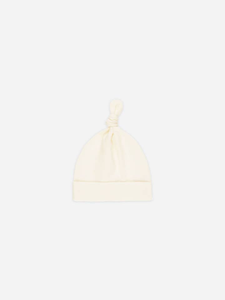 Knotted Baby Hat || Ivory for wholesale by Quincy Mae