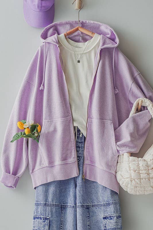 Urban Daizy - Wholesale Hoodie - Women's - Oversized Ribbed Dolman Sleeve Hoodie20