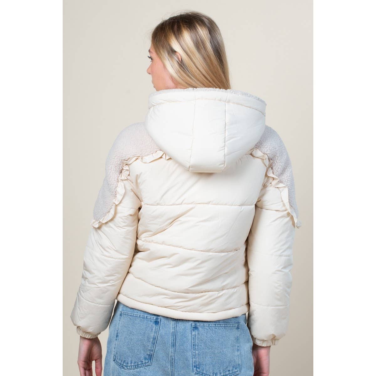 TAN Oversized Hoodie Front Zipper Shepra Jacket for wholesale on Faire4