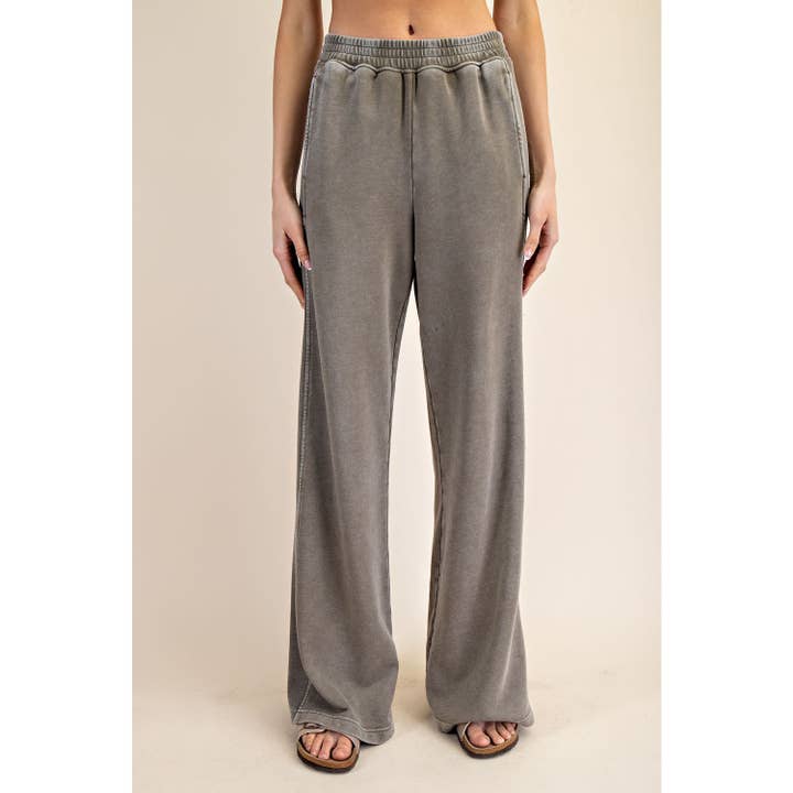 Rae Mode - Wholesale Pants - Women's - MINERAL WASHED RIBBED SIDE WIDE PANT5