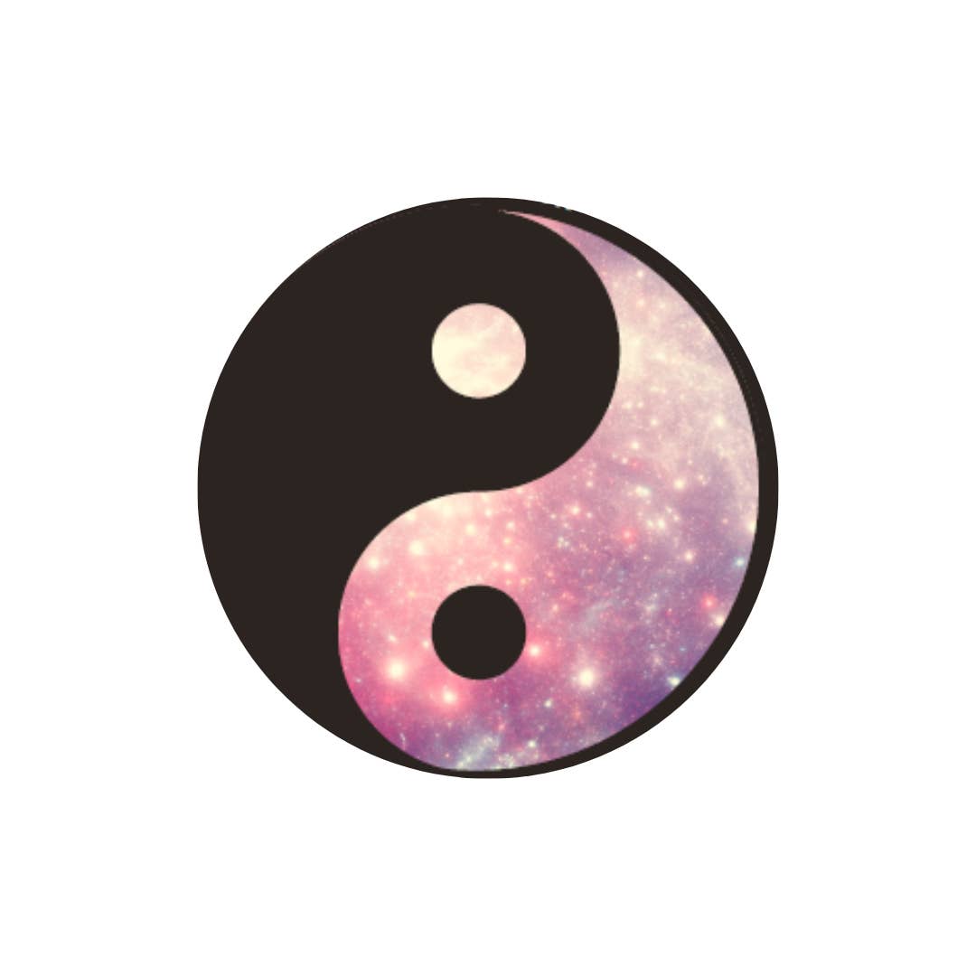 Kalan – Engroshandel Reversnål/knap – Kosmisk Ying Yang 1,25" Rund Knap