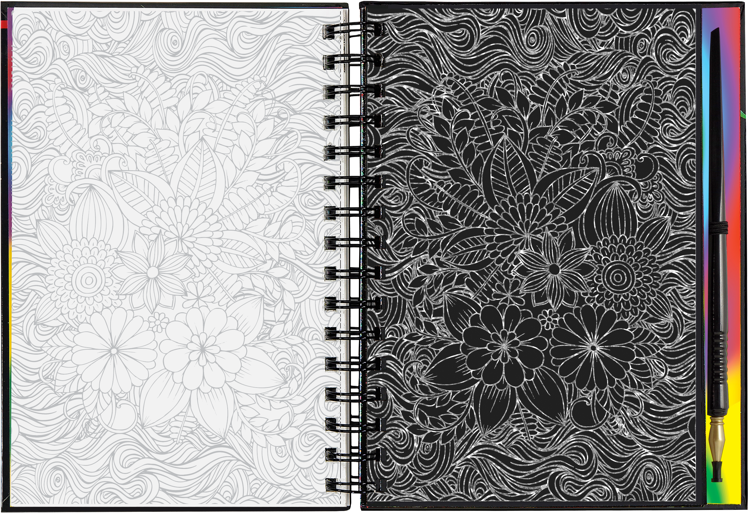 Peter Pauper Press - Vente Carnets de croquis - Extrême ! Fleurs à gratter et à dessiner2