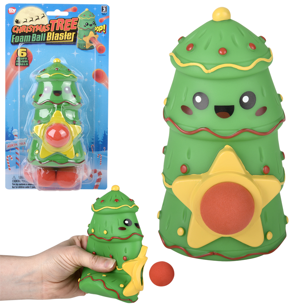 The Toy Network - Wholesale Classic Toy - Kids - CHRISTMAS TREE FOAM BALL BLASTER 5.5"5