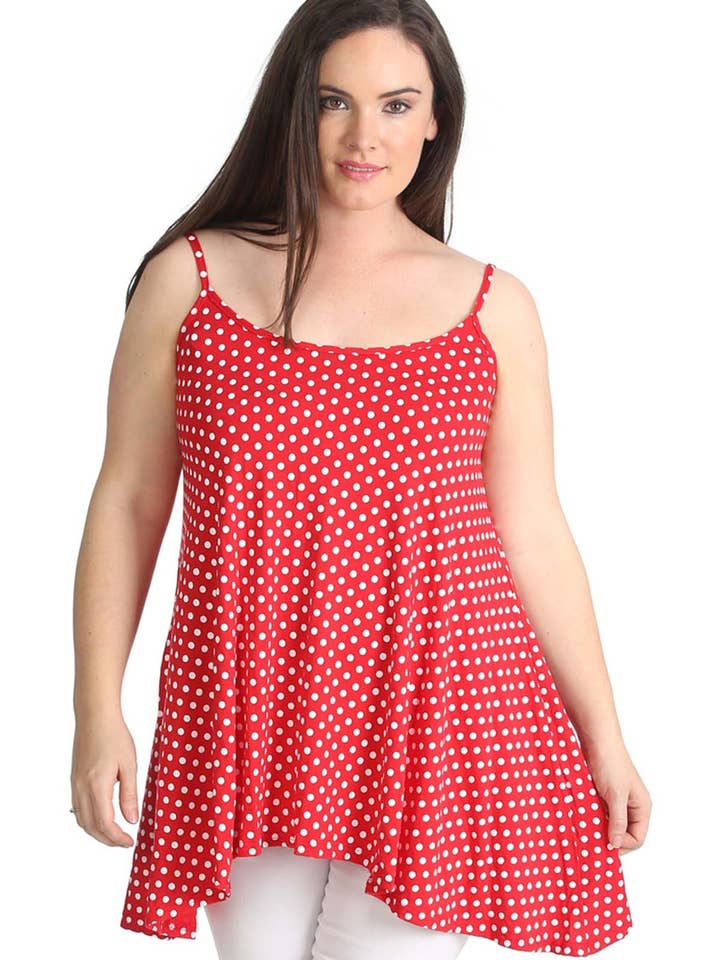 1293 Polka-Dot-Viscose-Tanktop für den Großhandel von NOUVELLE