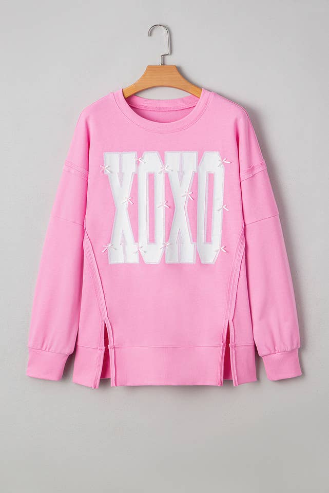 fashionworks - Vente Sweat-shirt – femme - Sweat-shirt ample à coutures apparentes imprimé Valentine Sequin XOXO5