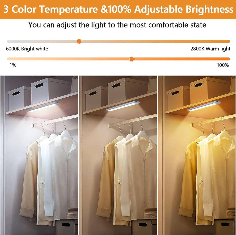 YI LIGHTING LLC - Wholesale Night Light - 12" Rechargeable Under Cabinet Light, Motion Sensor, 3 CCT7