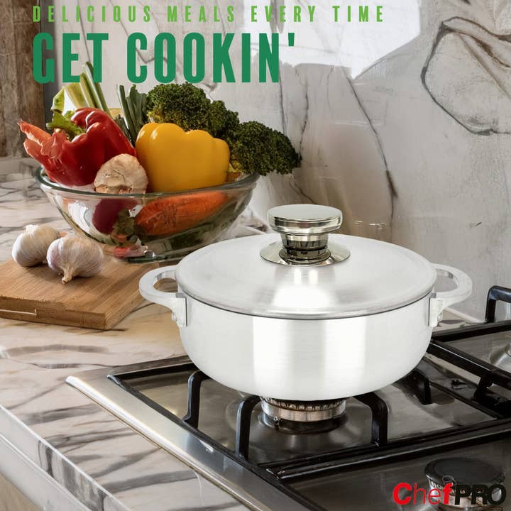 ShopBobbys - Wholesale Cooking Pot - Chef PRO Commercial Grade Aluminum Caldero Stock Pot, 1.9 Quarts2