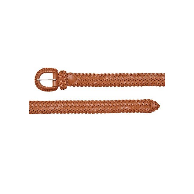 Cognac LASCANA Women's Braided Leather Belt for wholesale on Faire