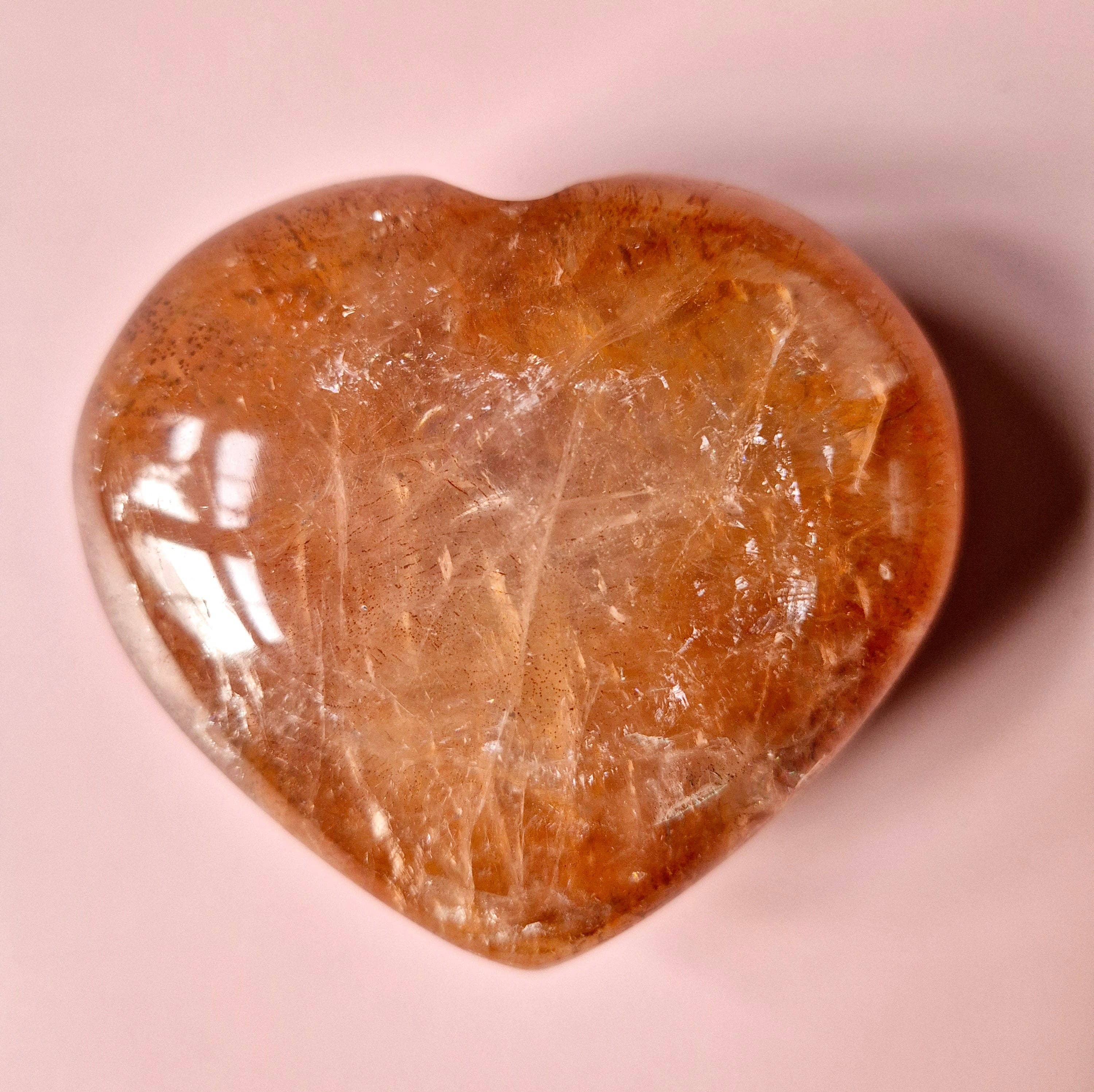 Moonlight Gemstones - Venta al por mayor Piedras/cristales espirituales - Corazones grandes de cuarzo fuego con piedra preciosa (El regalo perfecto para San Valentín) Cuarzo hematóide17