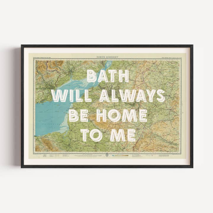 Ajoutez votre carte de ville North Somerset - Affiche murale avec citation pour la vente par Timmy Loves