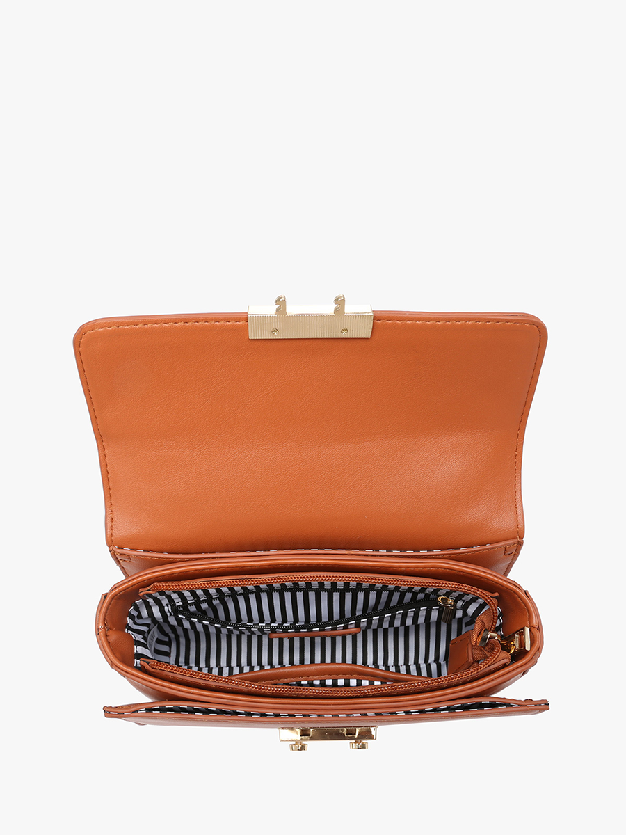 Jen & Co. – Engroshandel Crossbodytaske - Dame – EH2246 Quinn Kæderem Crossbody med Tryklås2