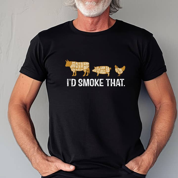 I'd Smoke That Shirt, BBQ Shirt, Funny Dad Shirt, Carnivore for wholesale by Tee Story