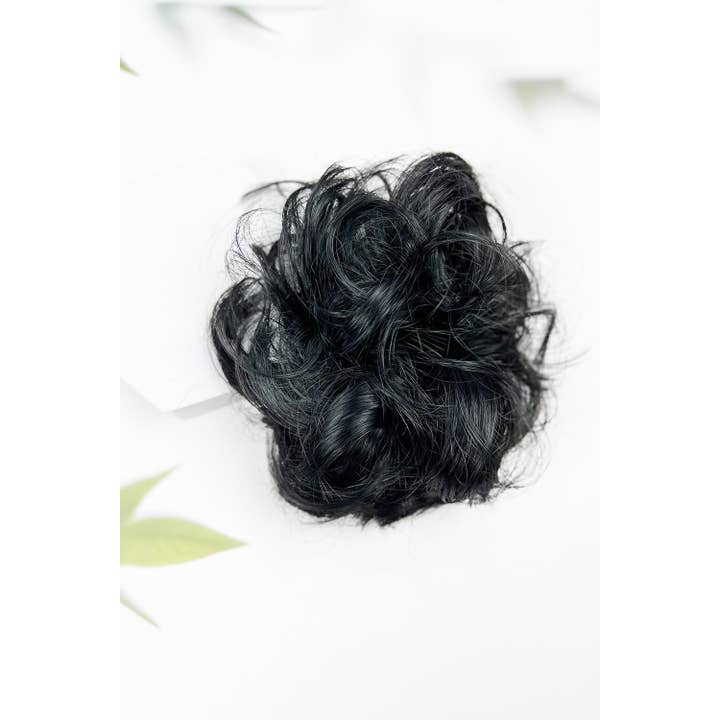 BLACK HAIR EXTENSION BUN ELASTIC PONY TAIL for wholesale on Faire1