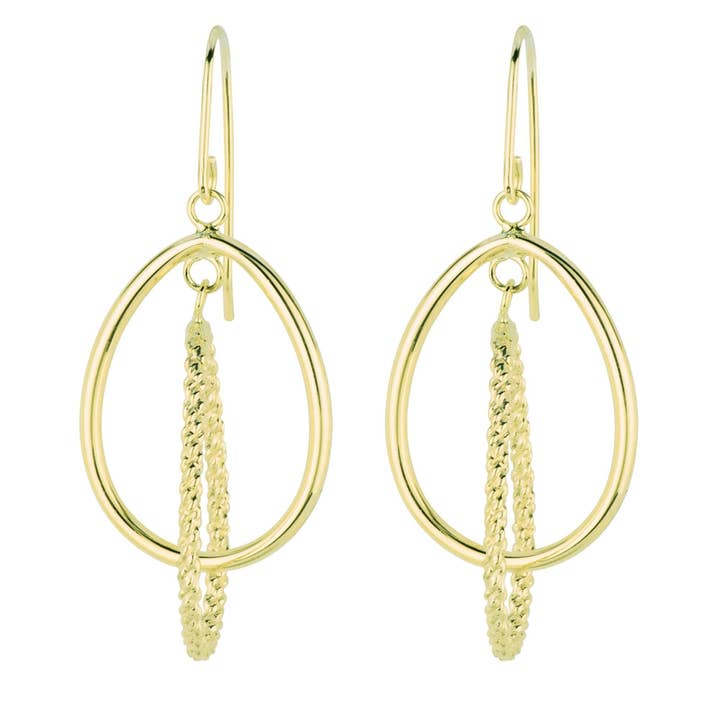 Brinco de gota extravagante de forma livre com corte de diamante em ouro amarelo 14K por atacado de The Diamond Deal