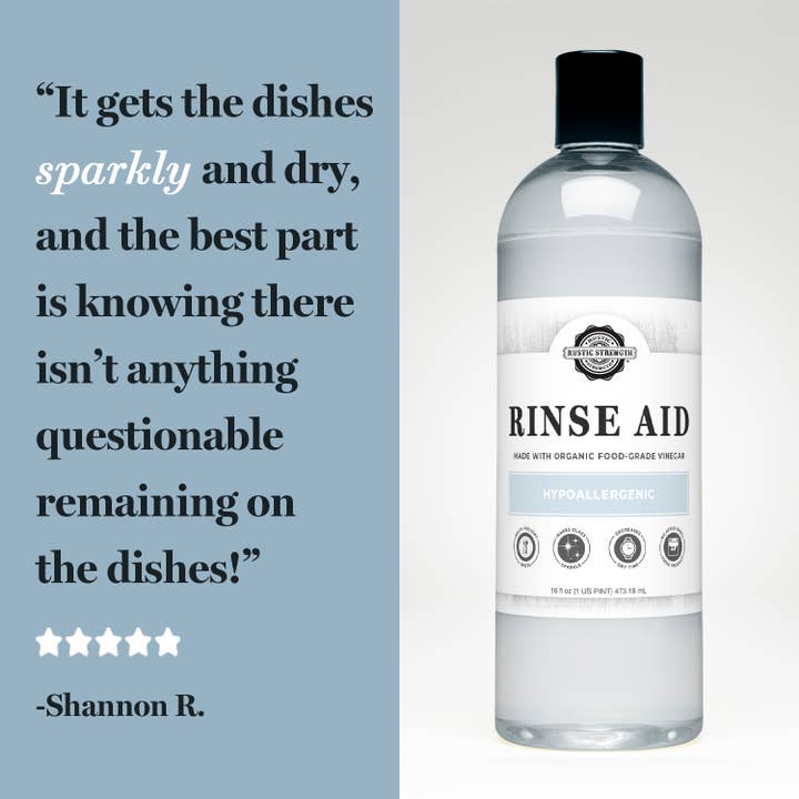 Rustic Strength - Wholesale Dish Soap - Organic Rinse Aid (for Automatic Dishwashers)