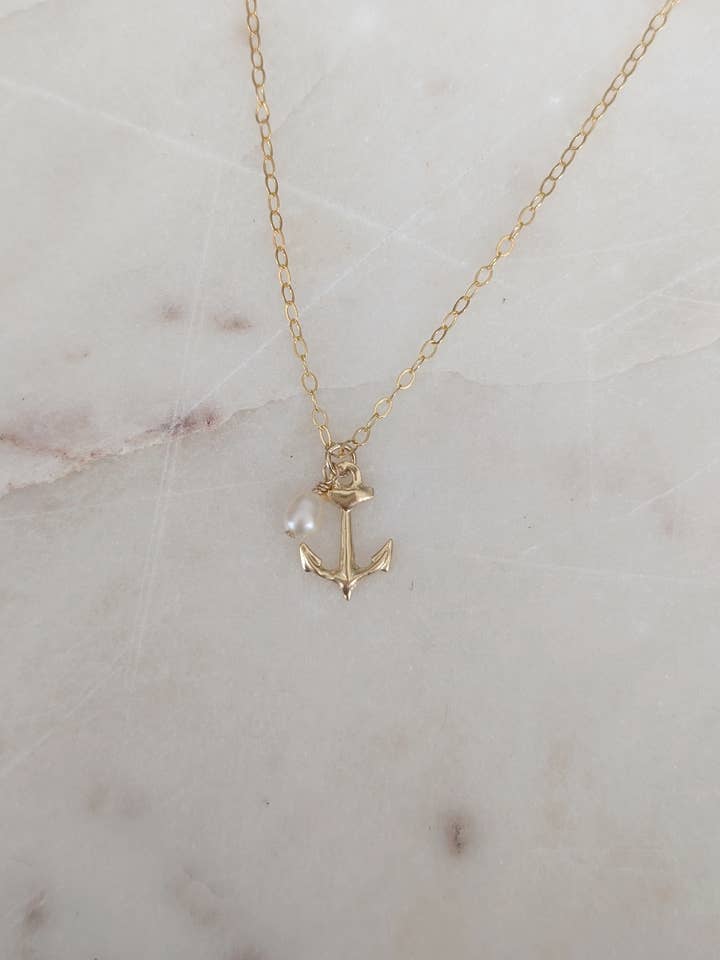 Anchor necklace for wholesale by From The Sea & Me