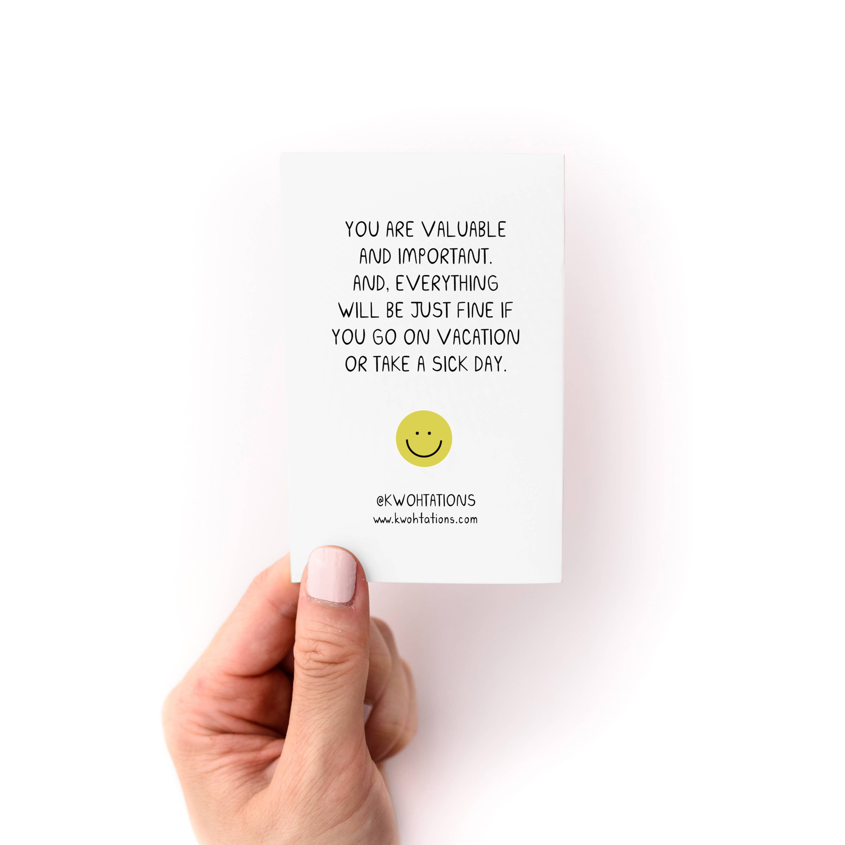 Kwohtations - Wholesale Humor - Working Is Hard Zine: A Pocket Guide to Taking Care of Yourself on the Job3