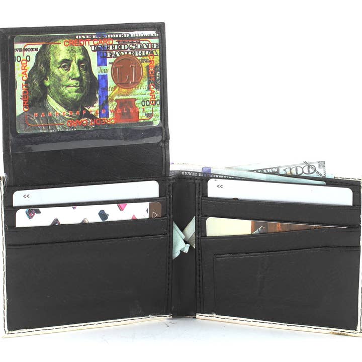 Leather Impressions Inc – Carteira – Homem por atacado – Nova Carteira Bi-fold em couro Vegan $100 Dollar # VL 5011