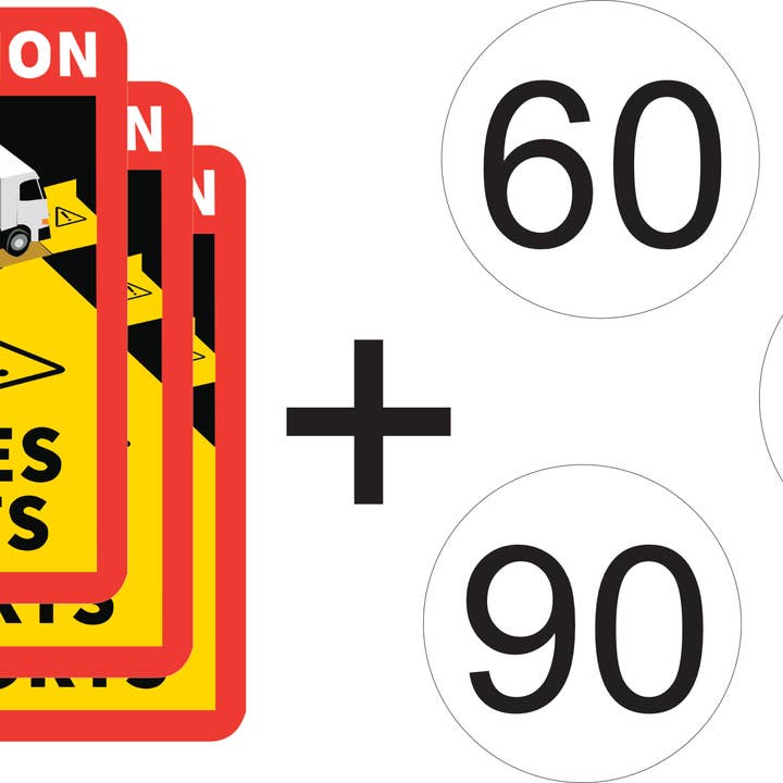Mandatory Stickers for Heavy Vehicles – Blind Spots + Discs 60/80/90 – Compliant with Heavy Vehicle Regulations for wholesale by kover graphik