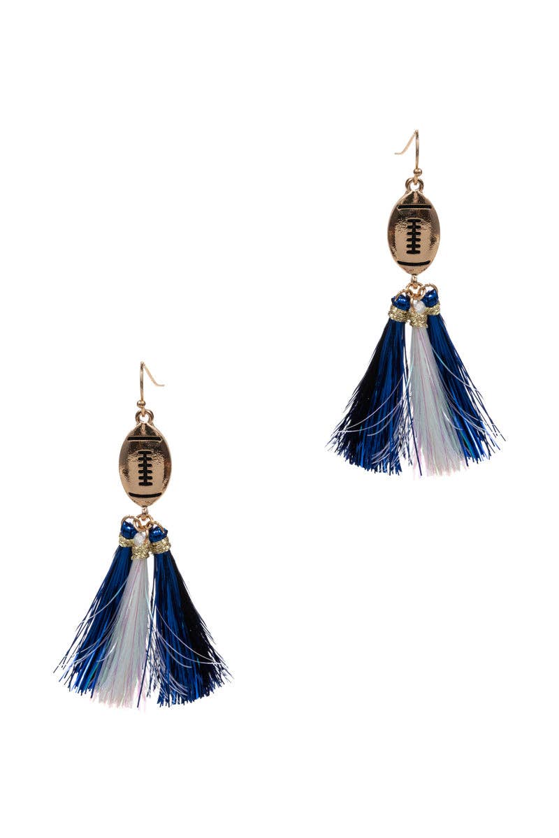 Designature New York - Wholesale Tassel Earrings - Game Day Football Shaped Tassel Hook Earrings2