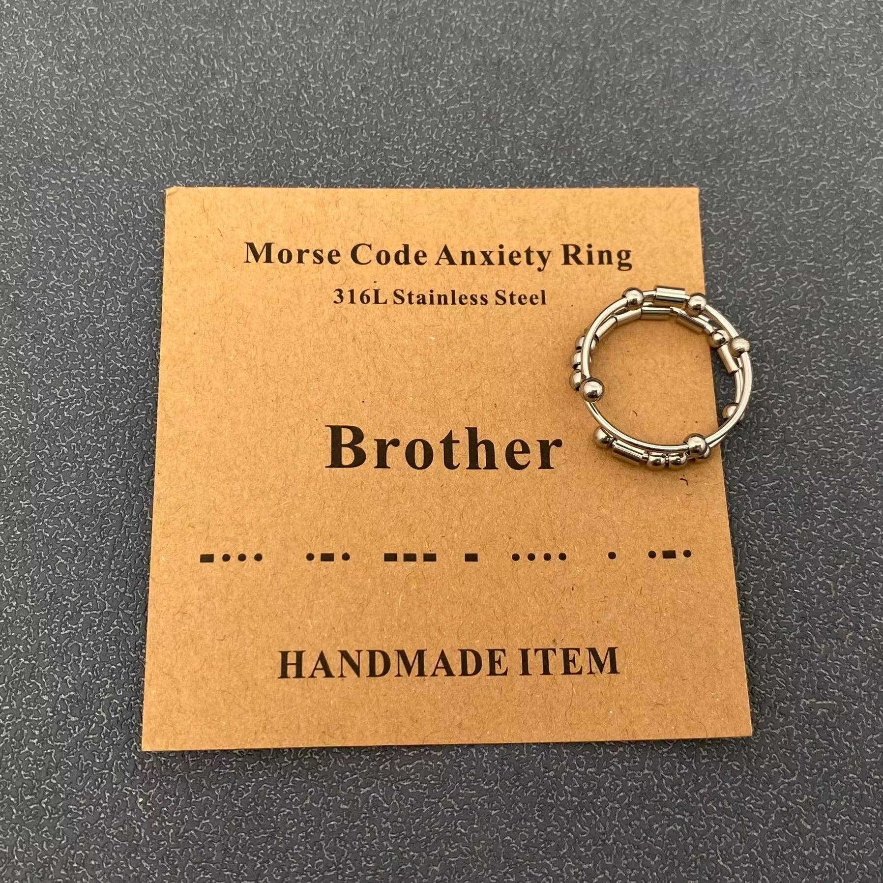 Mio Queena – wholesale Cocktail/Statement Ring – Justerbar ring i flera stilar i morsekod i rostfritt stål11