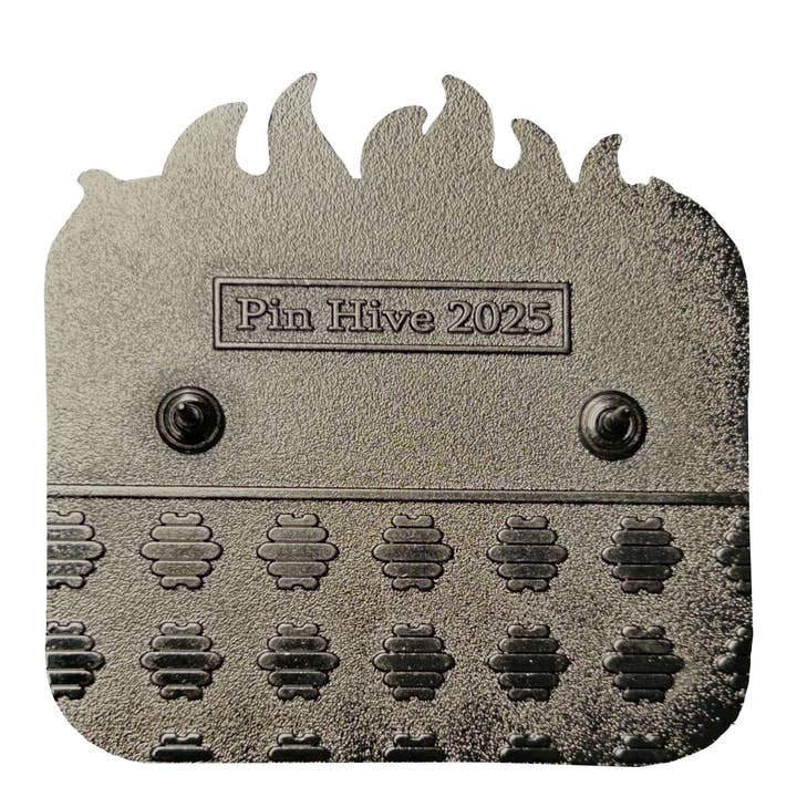 Pin Hive LLC - Wholesale Lapel Pin/Button - Everything Is Fine - Bee Sipping Tea In Fire Enamel Pin2