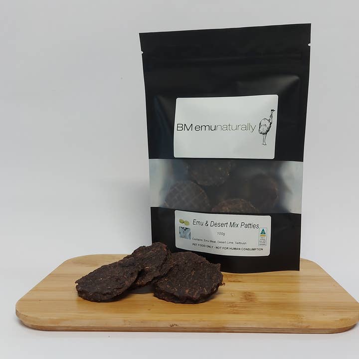 Emu & Desert Mix Patties for wholesale by BM Animals Complete Nutrition