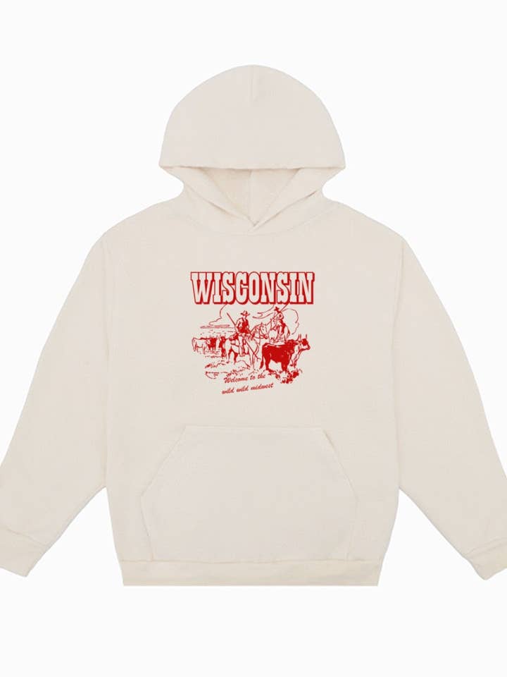 Wisconsin Wild West Hoodie for wholesale by Recess Apparel