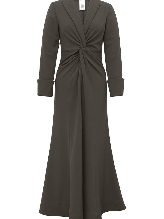 Casaco Maxi Chic Star Twist-Front Cinza 031524 por atacado de CHIC STAR