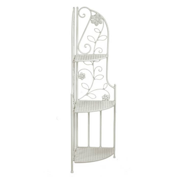 Estantería metálica de esquina Milena de 3 niveles blanca CM48x33h120 para venta al por mayor de Vacchetti