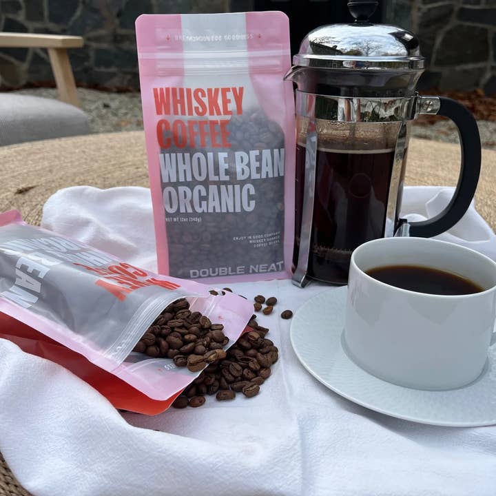 Whiskey-Infused Whole Bean Coffee for wholesale by Double Neat