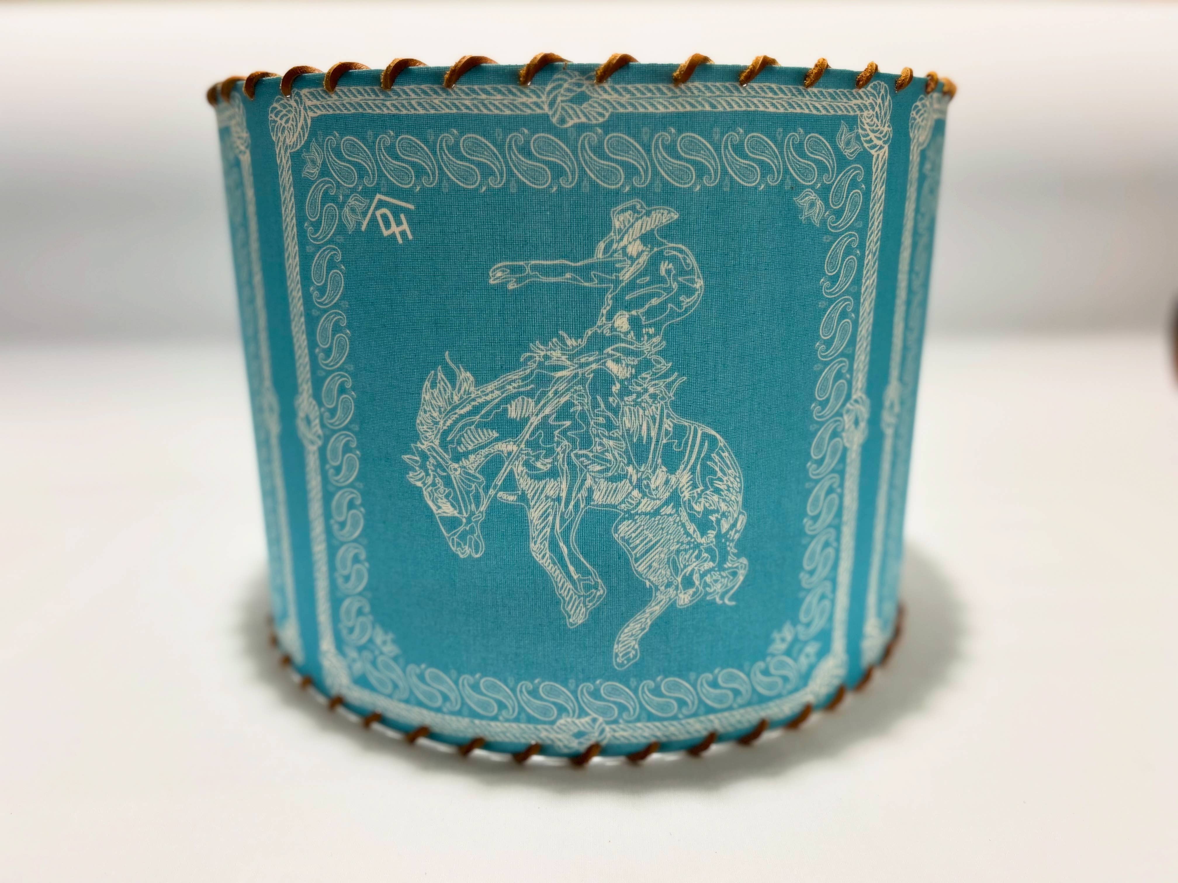 Red Dirt Ranch Clothing Company - Wholesale Lamp Shade - Lampshade Bandana Bronc Turquoise