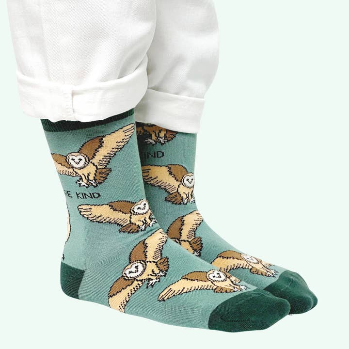 Bare Kind Socks – wholesale Socks – Unisex – Barn Owl Socks | Bamboo Socks | Green Socks | Farm Socks4