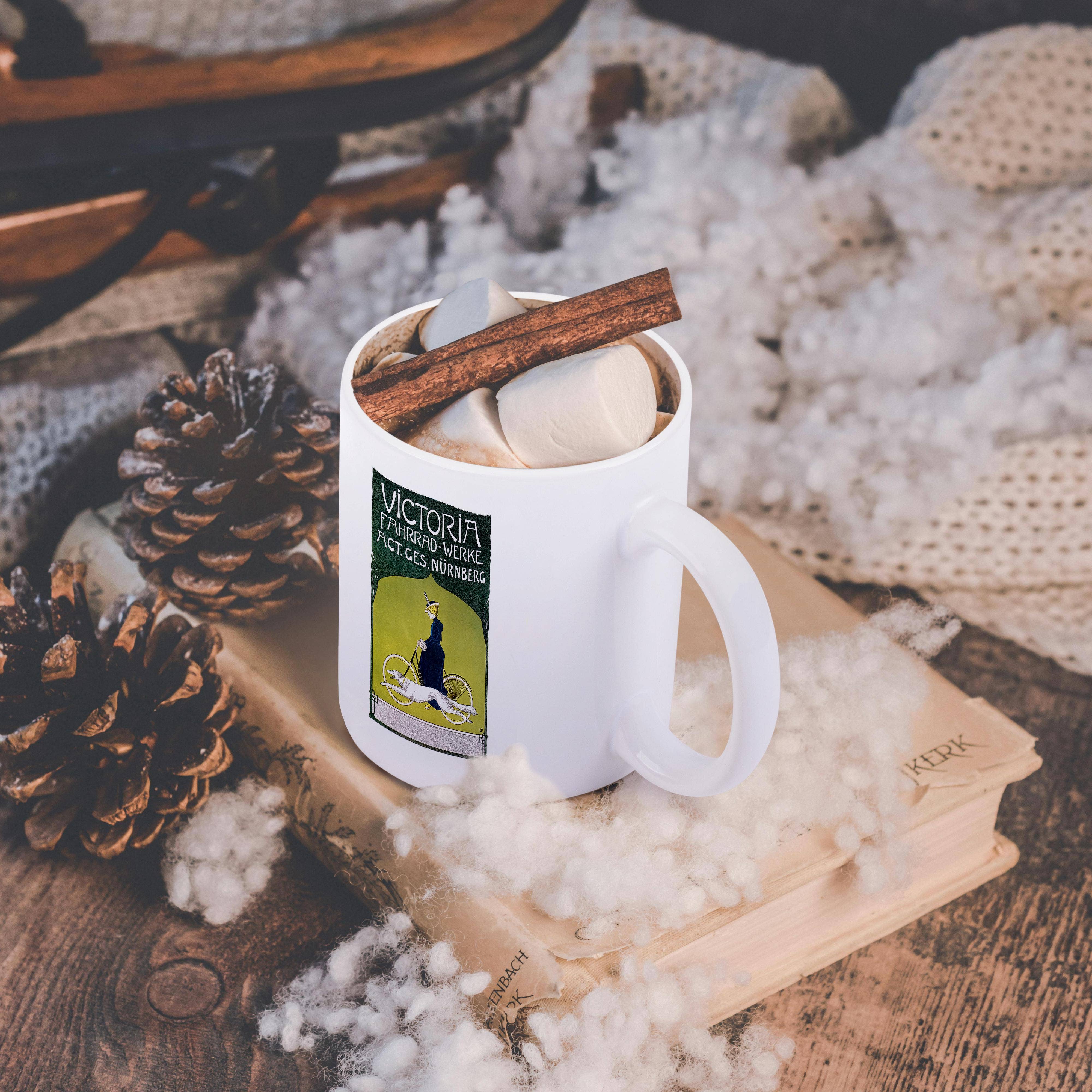 3dRose – wholesale Kaffekoppar – 3dRose, Vintage Art Nouveau Victoria Fahrrad-Werke Nürnberg Reklamaffisch, Mugg11