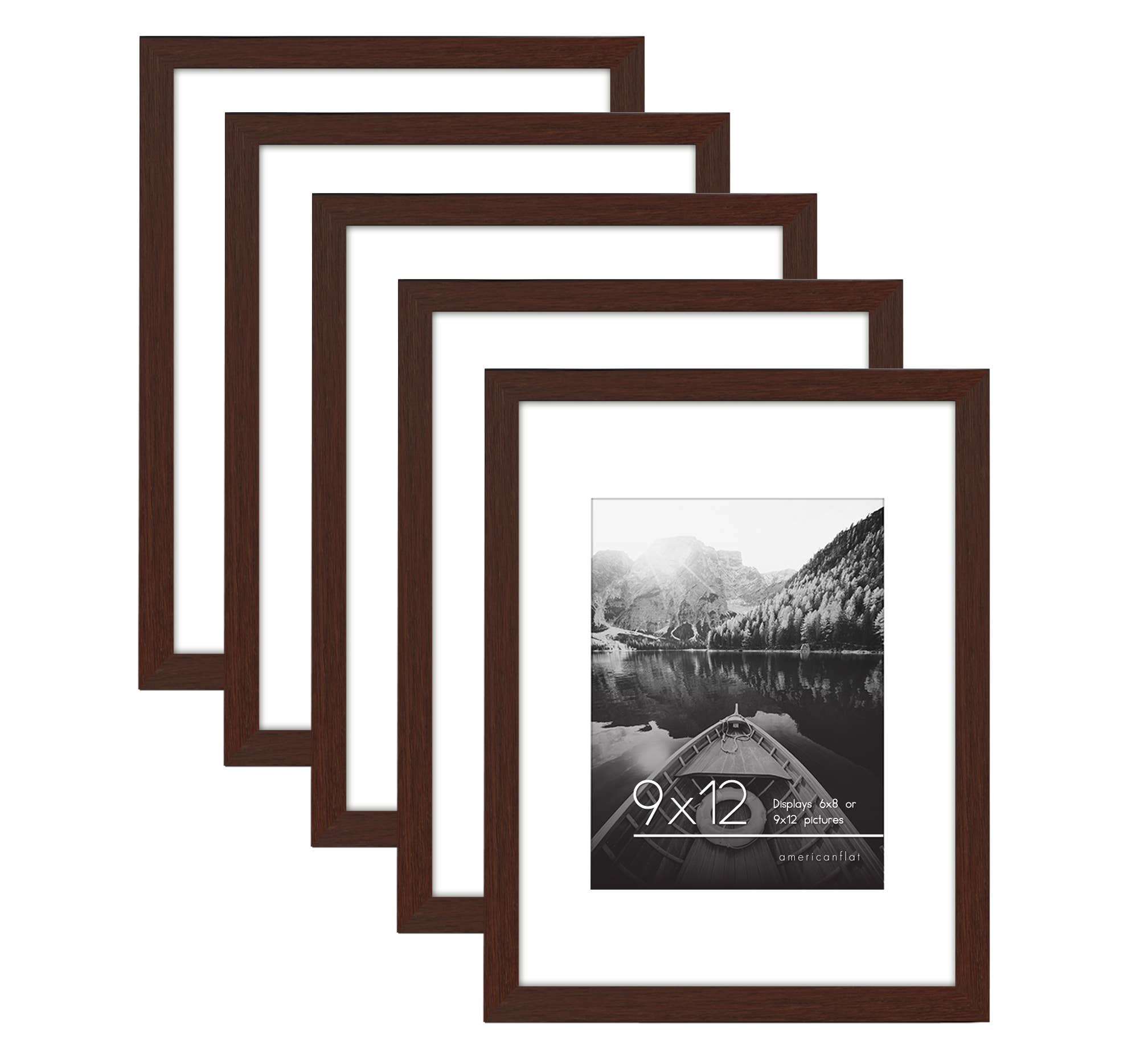 Americanflat - Wholesale Picture Frame - Americanflat Picture Frame with Mat Slim Molding (5 Pack)48