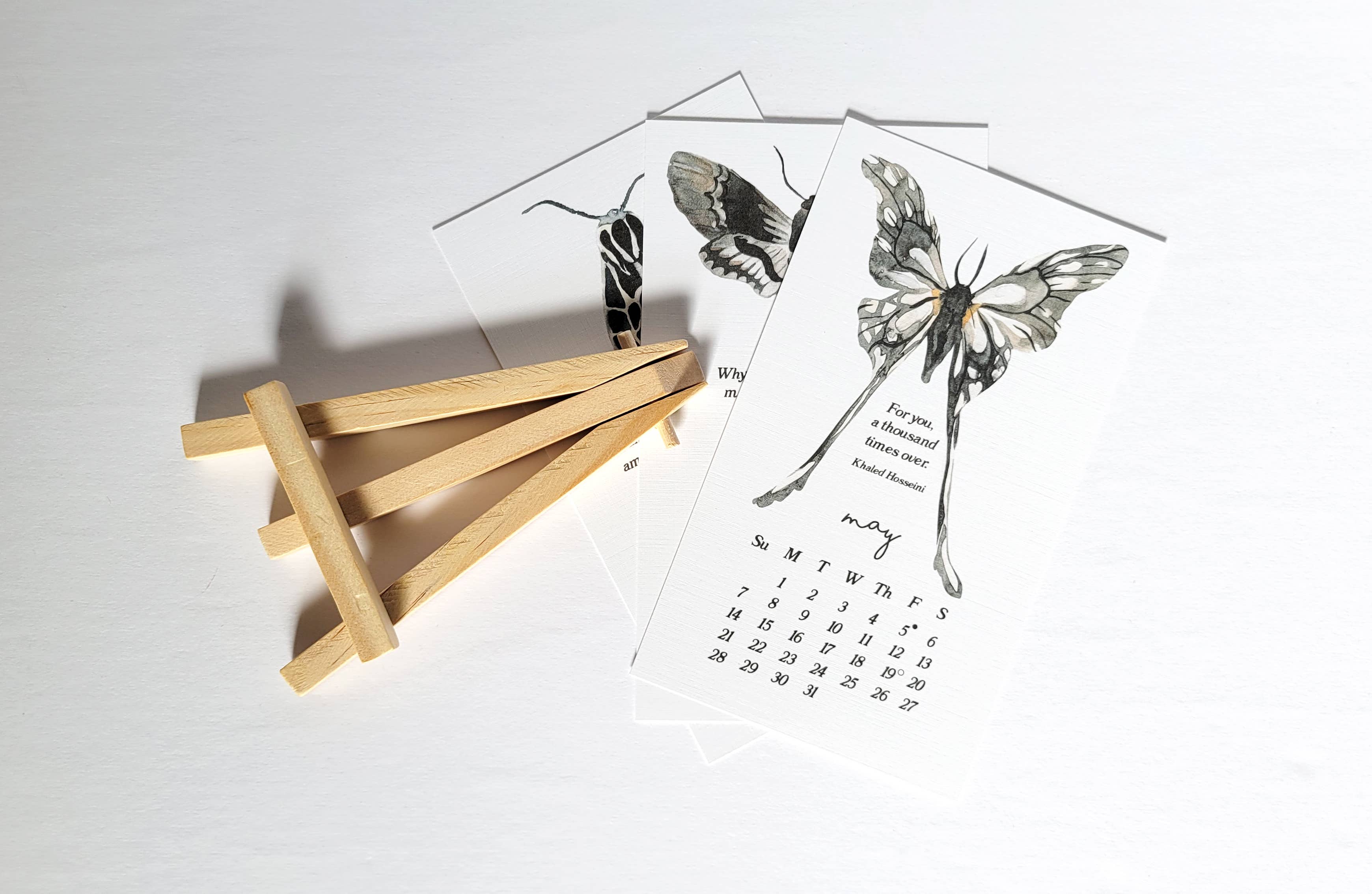 Lucky Dog Design Co. - Wholesale Calendar - Moths & Dreamy Book Quotes 2026 Desk Calendar10