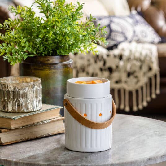 Candle Warmers Etc. Duftlampen & Kerzen - Wholesale Wax Warmer - CANDLE WARMERS® LEATHER HANDLE fragrance lamp electric white off