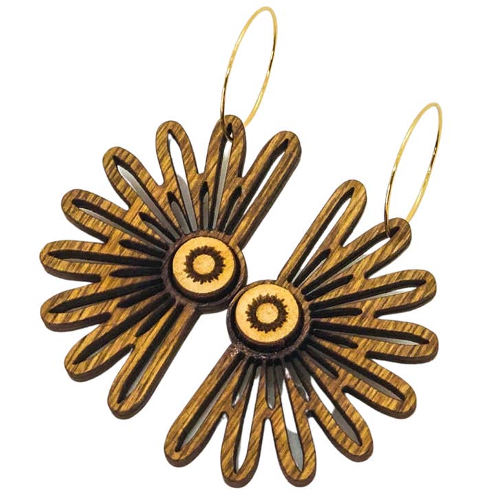 Himmlische Holzohrringe | SUN SHINE für den Großhandel von lovelevel