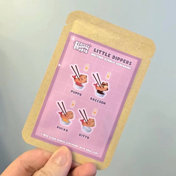 Little Dippers Double Sided Acrylic Mystery Keychains for wholesale by SeriousOperationStudio