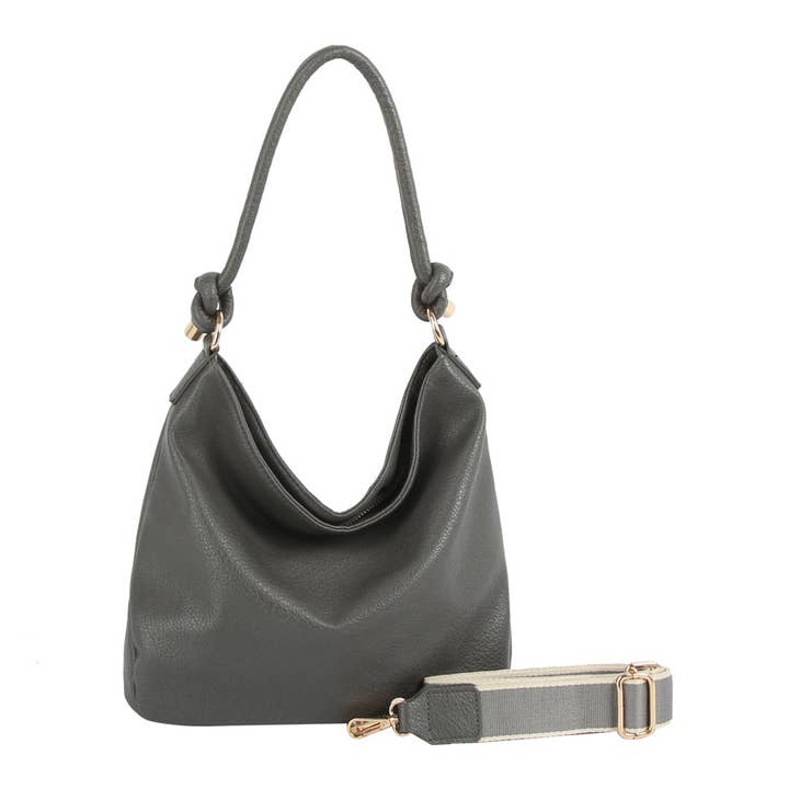 Handbag Factory Corp - Wholesale Shoulder Bag - Women's - Knotted Handle Slouch Shoulder Bag5