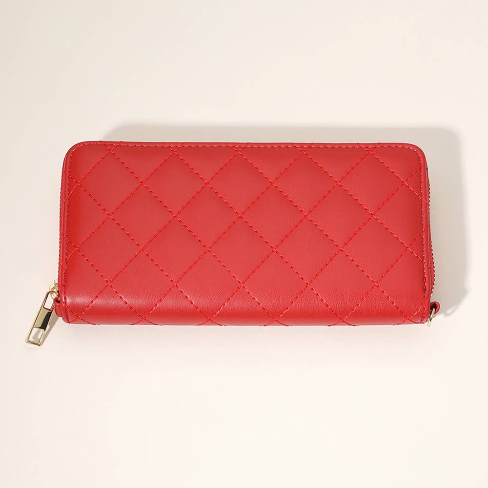 Sensibling Corp. – Großhandel Brieftasche – Damen – Gestepptes Portemonnaie aus Kunstleder1