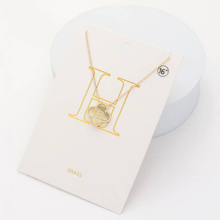 Sensibling Corp. - Wholesale Pendant/Charm Necklace - Quatrefoil Initial I Pendant Necklace
7